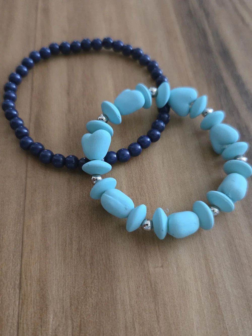 4/$15 Tropical Girls Turquoise & Navy Bracelets Set Boho Bangles